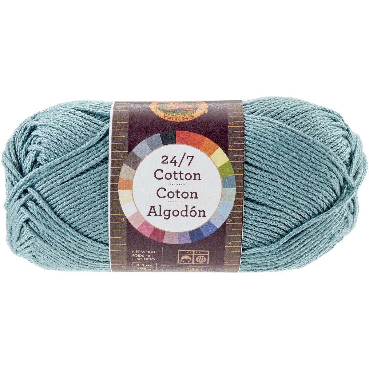 Lion Brand Yarn Company Cotton Yarn, 100 Percent Cotton, Jade,15.24x6.35x6.35 cm, 1 Pack