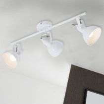 Briloner Leuchten 2049-036 Ceiling Light with 3 Pivoting and Pivoting Spotlights in Retro / Vintage Design Metal 40 W White