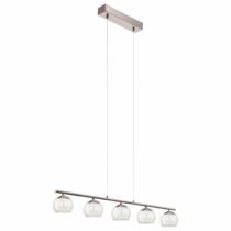 Eglo 94318 Ceiling Light Steel Integrated, Matt Nickel 21 x 21 x 110 cm, Steel Glass, Matte nickel, 90 x 10.5 x 110 cm, Integriert One Size