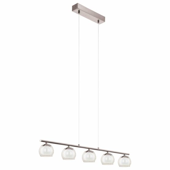 Eglo 94318 Ceiling Light Steel Integrated, Matt Nickel 21 x 21 x 110 cm, Steel Glass, Matte nickel, 90 x 10.5 x 110 cm, Integriert One Size
