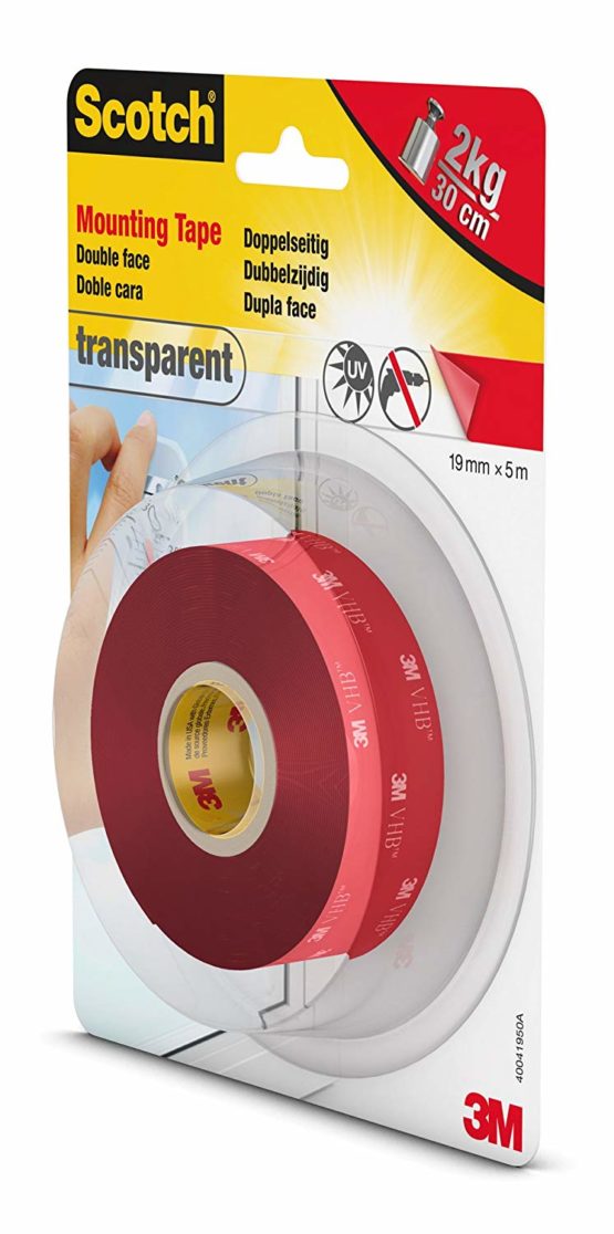 3M 40041950 Scotch-Fix Transparent Mounting Tape 4910C-1950-P, 19mm x 5m, 1 roll/Pack - Image 2