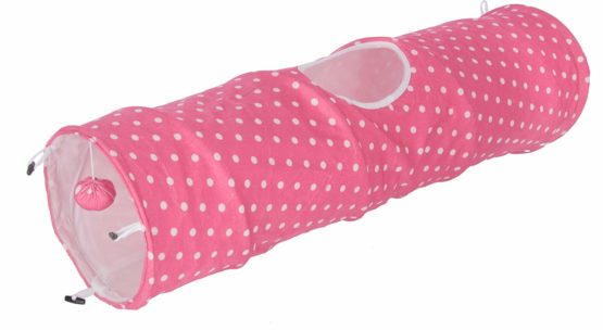 Kerbl Cat Tunnel, 100 x 25 cm, Pink/White, Puntino