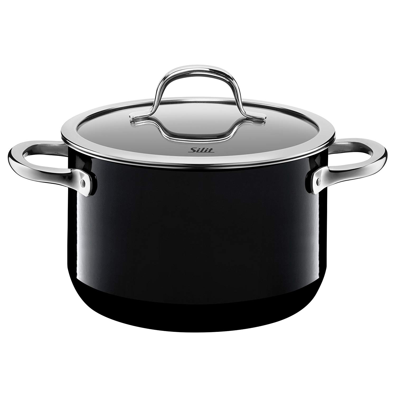 Silit "Passion High Casserole with Lid, Black, 20 cm, 33 x 28 x 20 cm