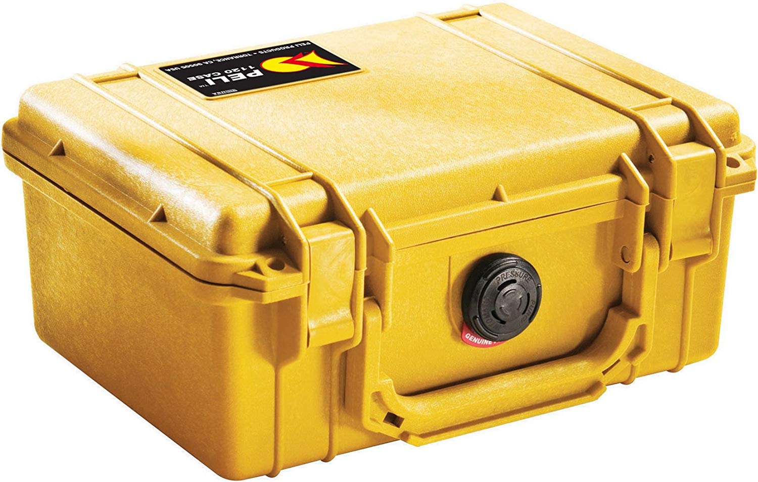 PELI 1120 Professional Shockproof Camera Case, IP67 Watertight, 5L Capacity, Made in US, With Customisable Foam Inlay, Yellow