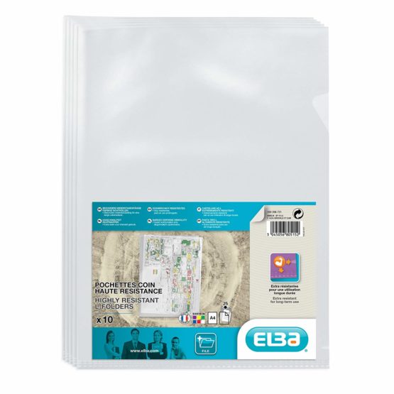 Elba Corner-Opening Document Covers A4 PVC 15/100 Pack of 10