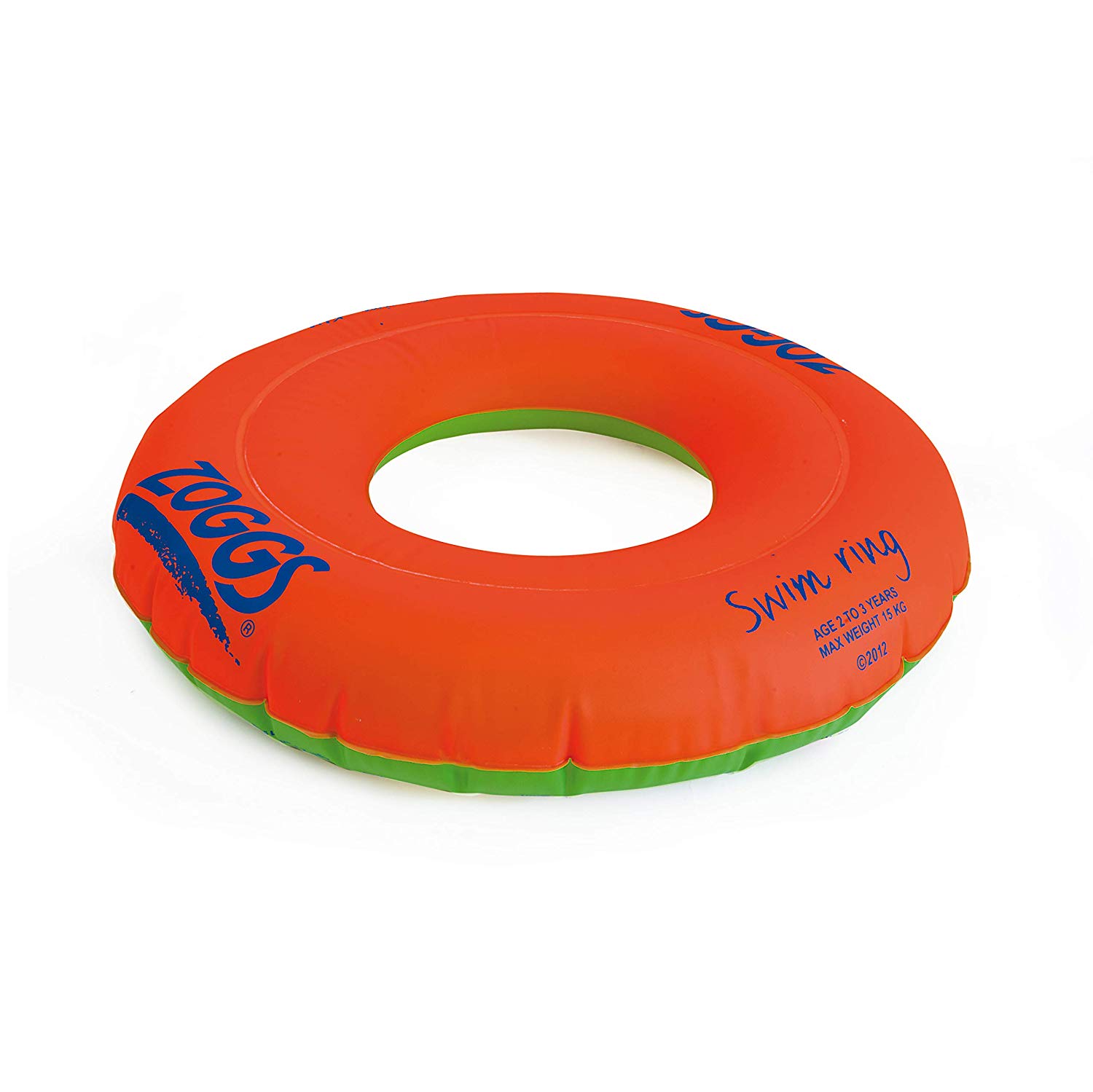 Zoggs Kids Swim Inflatable Floatation Ring, Swim Ring - Orange, 2-3 Years, Orange/Green