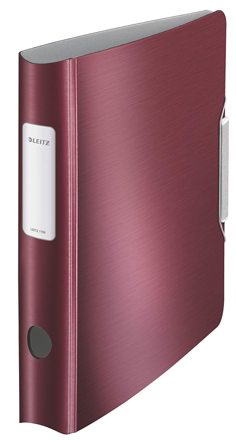 Leitz Lever Arch File, Garnet red, A4, Curved spine 65 mm width, Elastic fastening, Light polyfoam, Style Range, 11090028