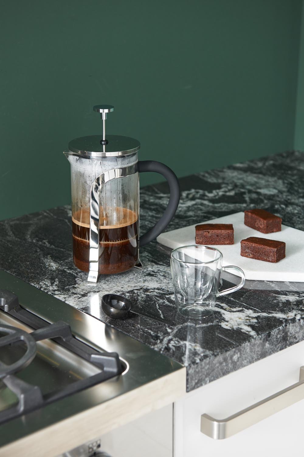Bredmeijer LV01533 Cafetiere Coffee Maker 1 Litre Diameter 220 x 100 mm, Silver, 10.3 x 17.399999999999999 x 21.6 cm - Image 2