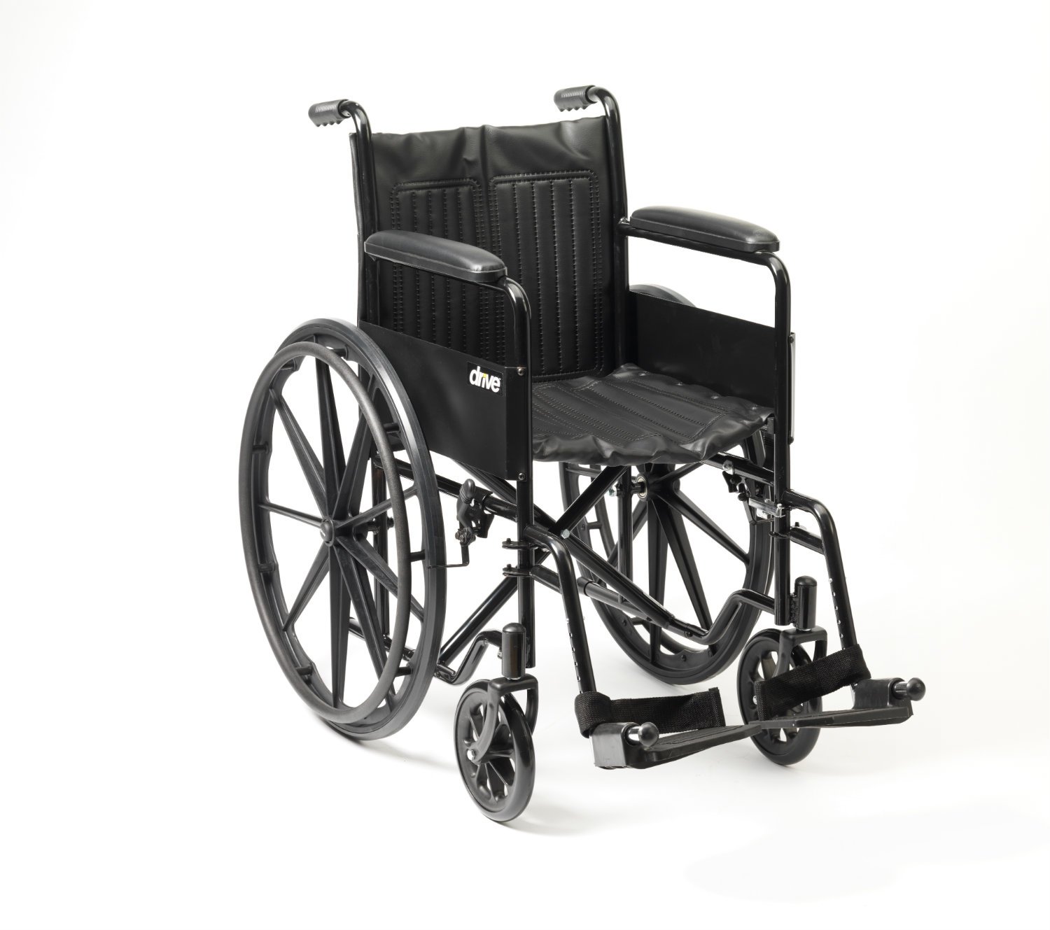 Drive Devilbiss Steel Self-Propelled Wheelchair with Stylish Mag-Wheels, Black / Steel, W 61CM X L 106CM X H 90CM SEAT WIDTH 45CM