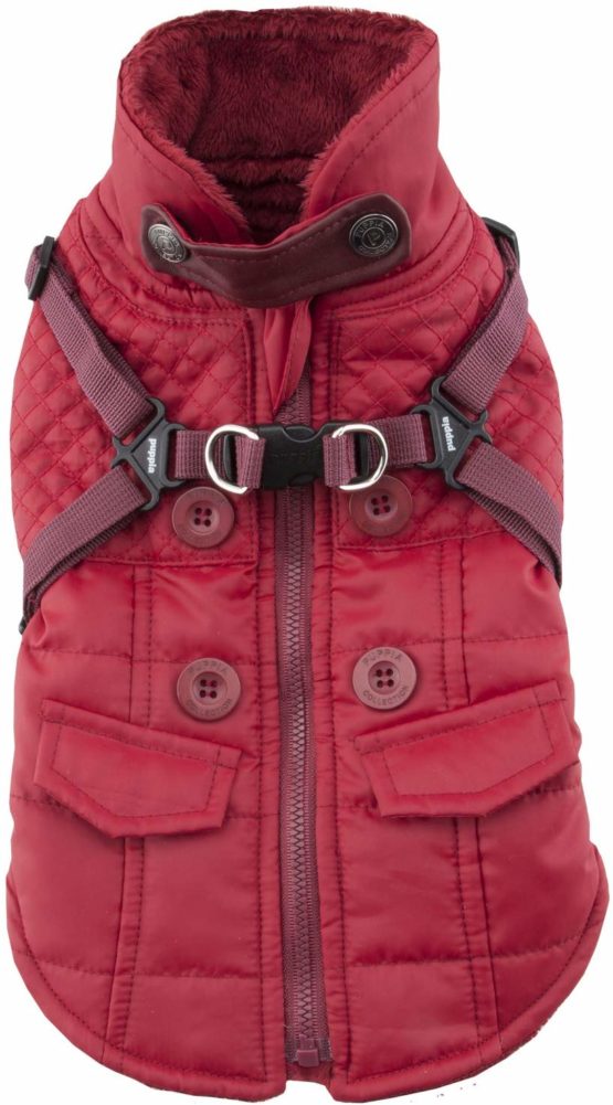 Puppia Wilkes Winter Fleece Vest, Large, Wine