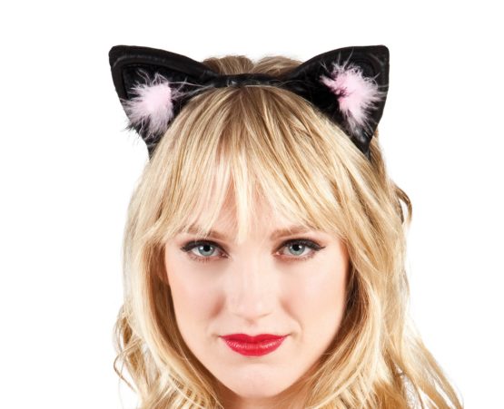 Black and Pink Cat Ears Costume Accessory () - Image 2