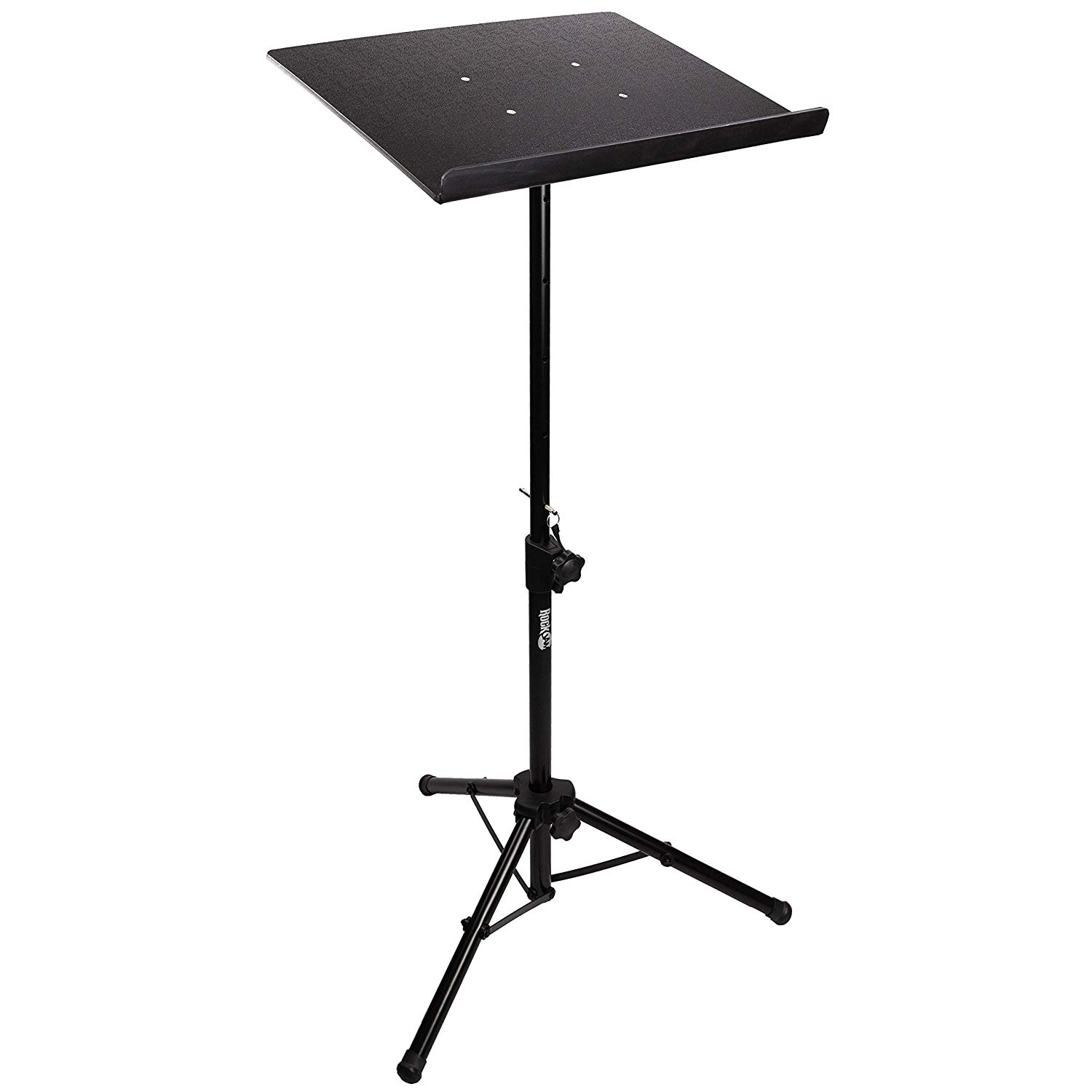 RockJam Heavy Duty Projector, Laptop Stand or Temporary Standing Desk with Tripod Body and Textured Plate, Black, Tripod