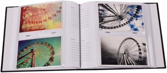 ARPAN Photo Album Slip In Case Book-bound Memo Album for 200 photos 6'' x 4''/ 10x15 cm (Black) - Image 2