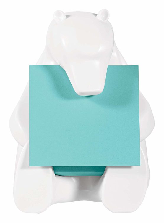 Post-it Notes White Bear Dispenser with 2 Pads of Super Sticky Z-Notes in Aquawave Colour, 45 sheets/pad, 76mm x 76mm - Image 2