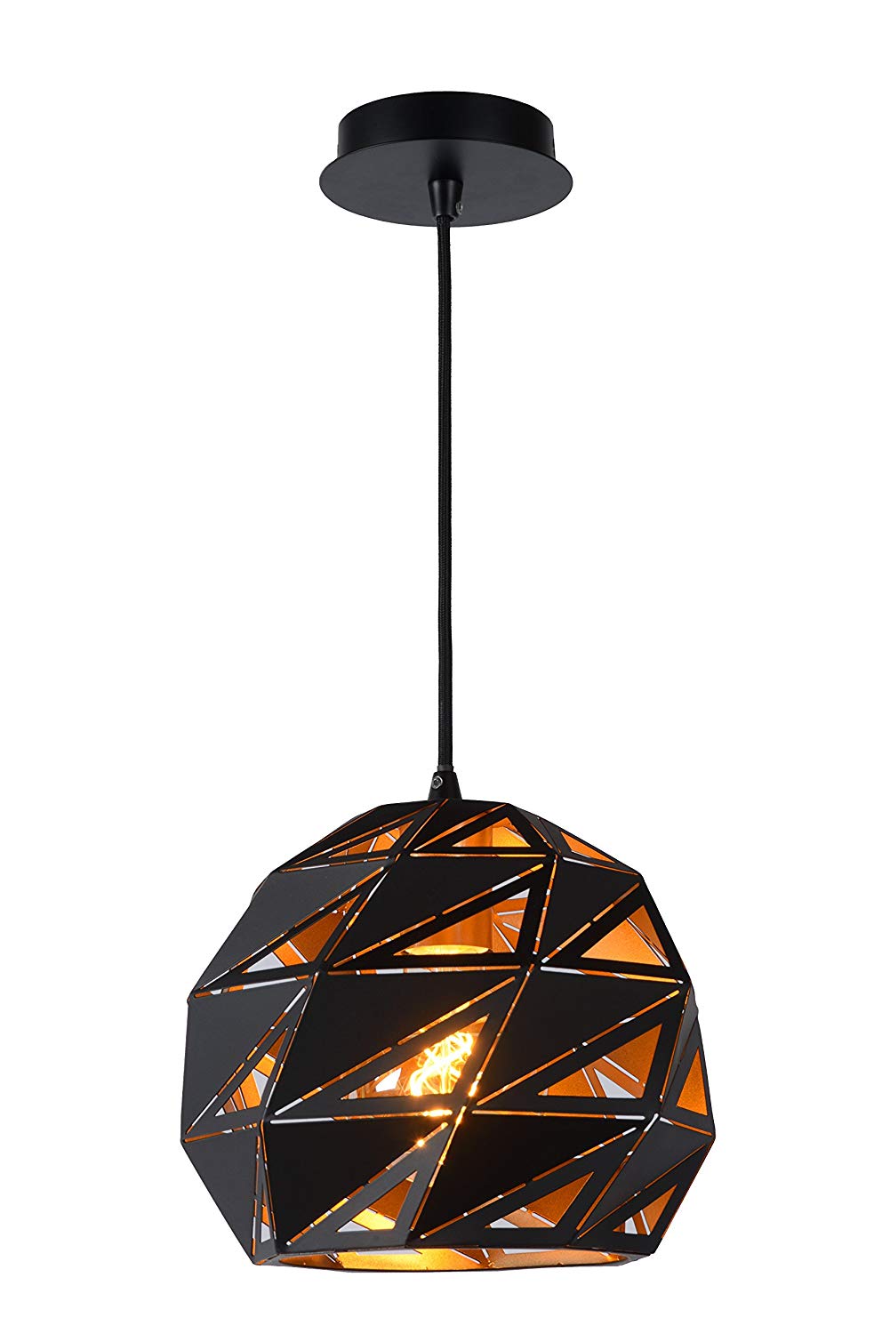 LUCIDE MALUNGA - Pendant Light - diameter 25 cm - 1xE27 - Black