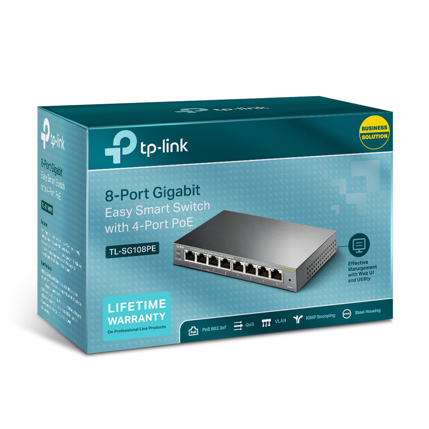 TP-Link TL-SG108PE 8 Port Gigabit PoE+ Switch, 4× PoE+ Ports (Up to 64W) Easy Smart Network Switch, VLAN, QoS, Fanless Design - Image 4