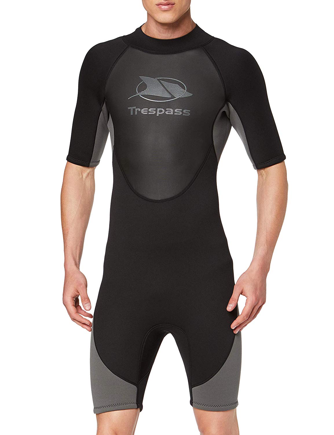 Trespass Mens Wetsuit Short Sleeved Black Neoprene for Diving Surfing Scuba, XXS