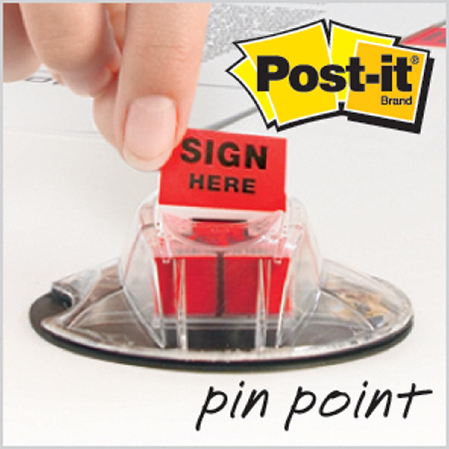 Post-it Index 680-SHVR200 25mm x 43.2mm Sign Here Flags Value Pack in Desk Grip Dispenser (200 Sheets), Red, 31 x 31 mm - Image 3