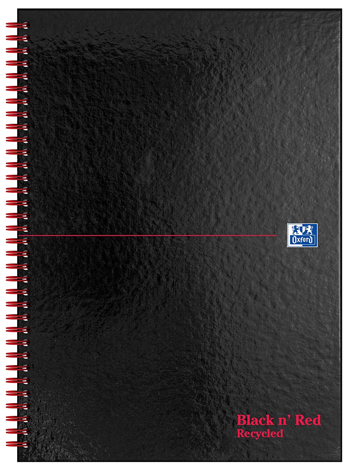 Oxford Black n' Red A4 Wirebound Hardback Recycled Notebook