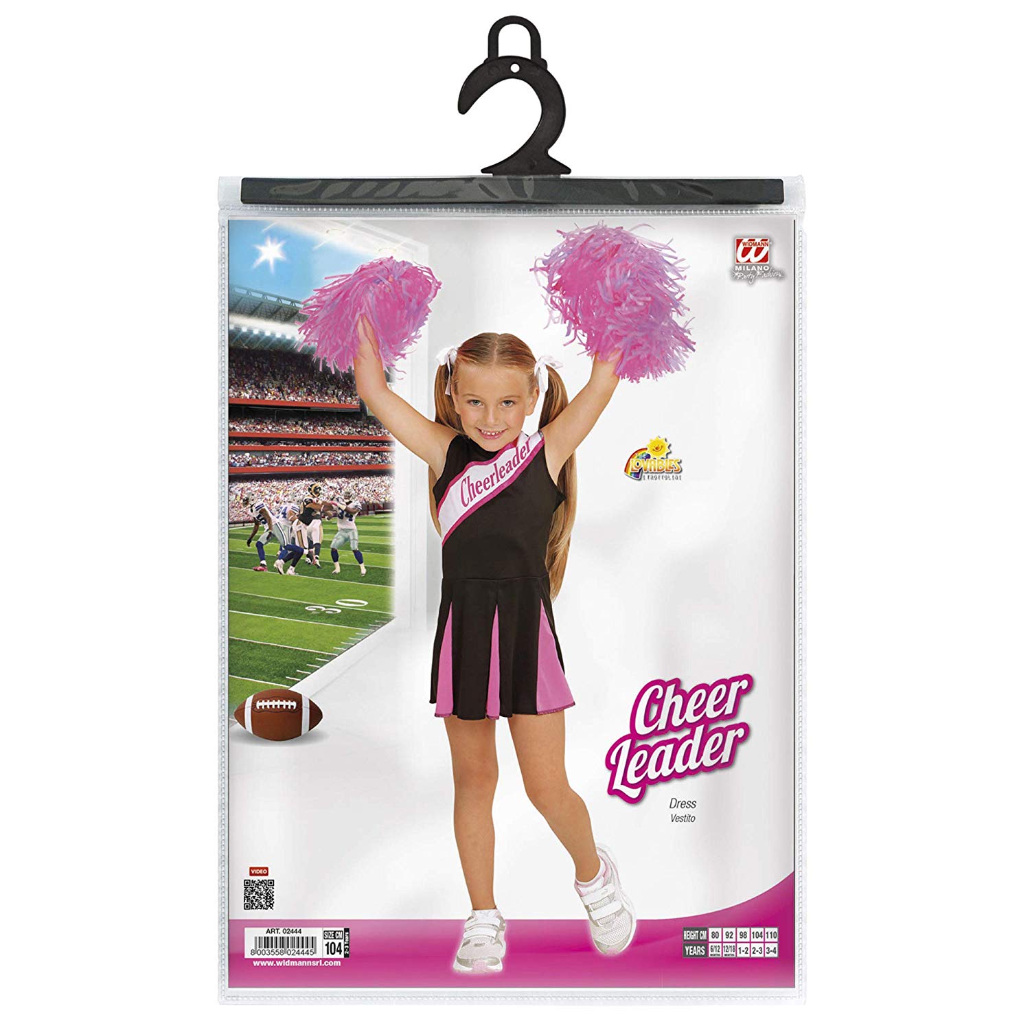 "BLACK/PINK CHEERLEADER" (dress) - (128 cm / 5-7 Years) - Image 3