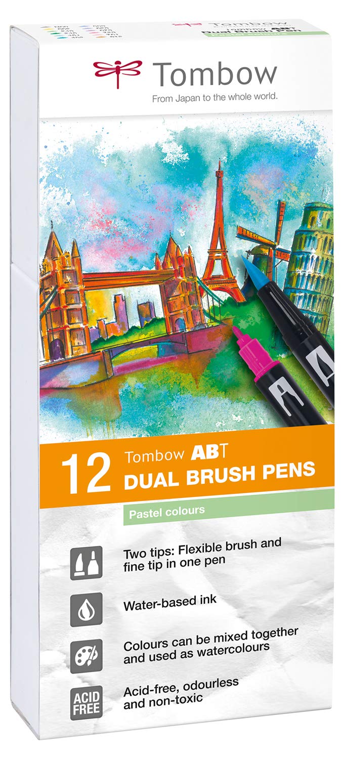 Tombow ABT Dual Brush Pen - Pastel (Pack of 12), 1 count (Pack of 12)
