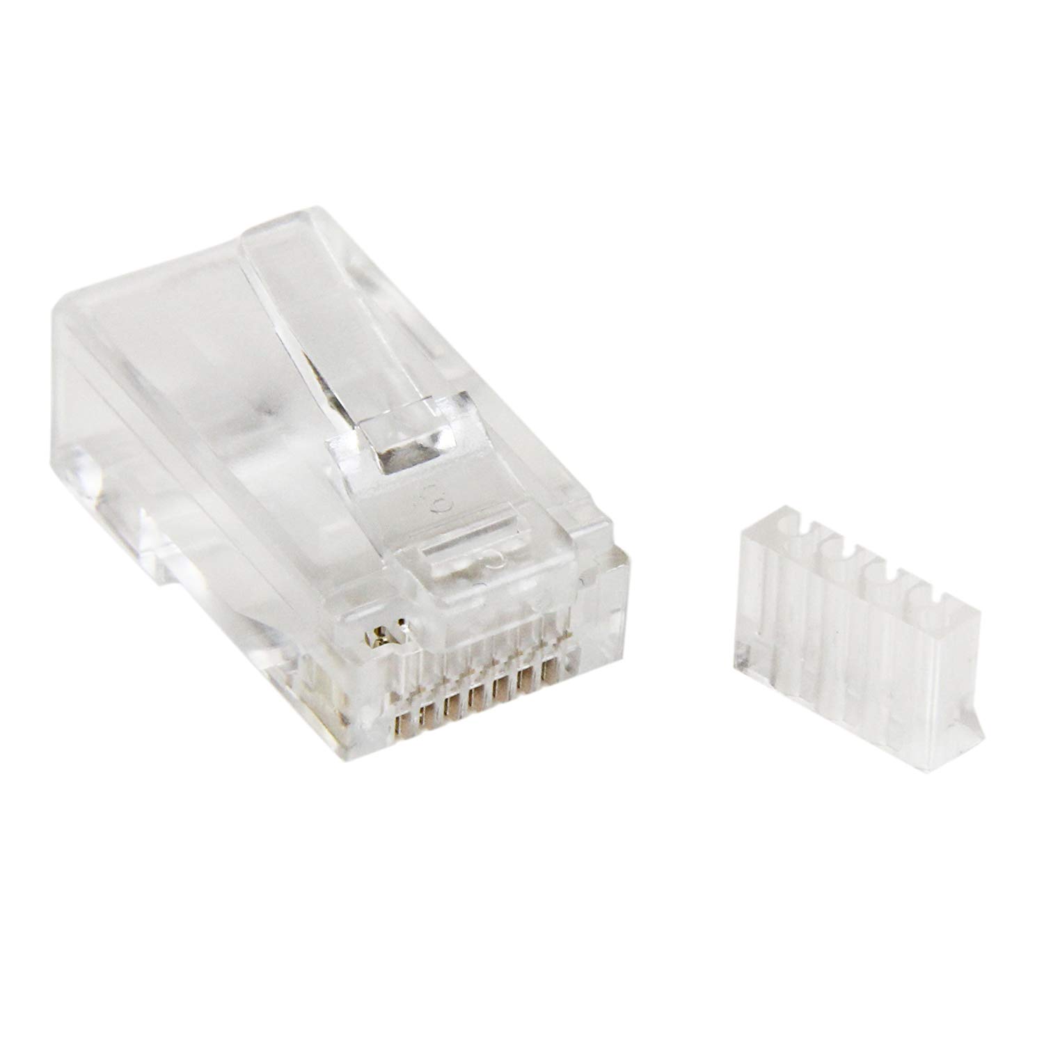 StarTech.com Cat 6 RJ45 Modular Plug for Solid Wire - 50 Pack (CRJ45C6SOL50), Transparent, Cat6 - Solid