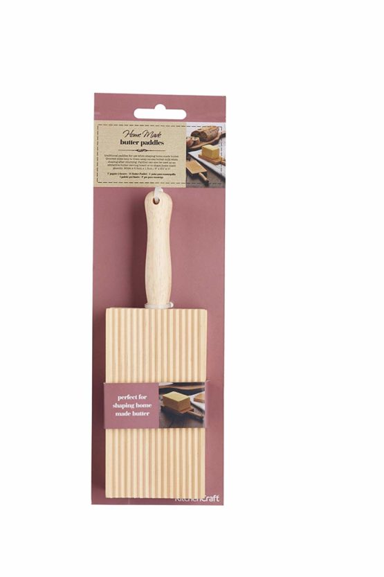 KitchenCraft Home Made Wooden Butter Paddles/Gnocchi Boards, 20 x 6.5 cm (Set of 2), wood, Brown - Image 2