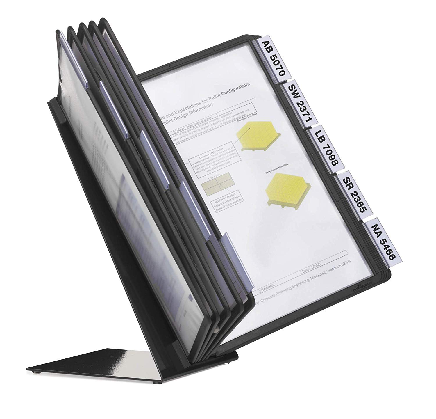 Durable VARIO Display Panel Desk Unit, Black, 10 boards
