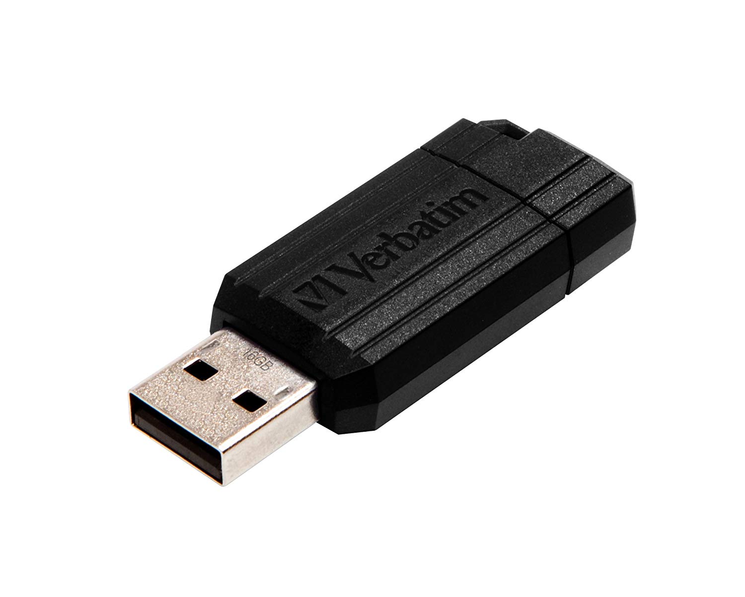 Verbatim 49065 64GB Pinstripe USB Drive - Black, 64 GB