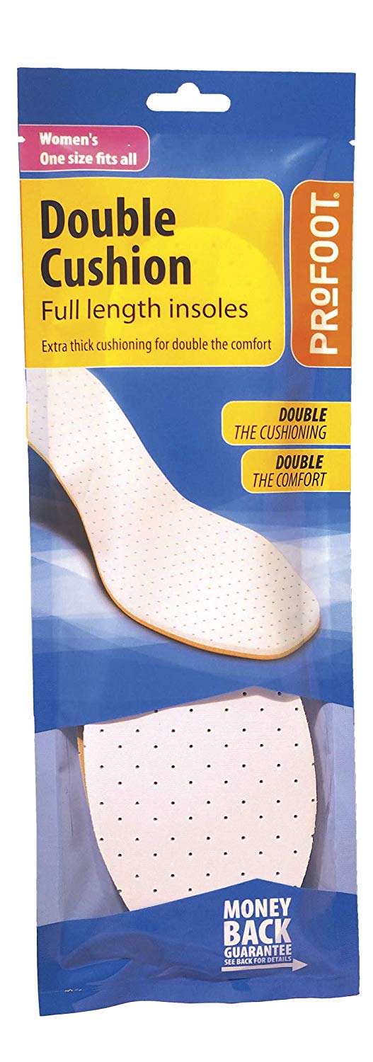 Profoot Insoles for Women Double Cushion Full Length Shoe Inserts with Extra Thick Cushioning