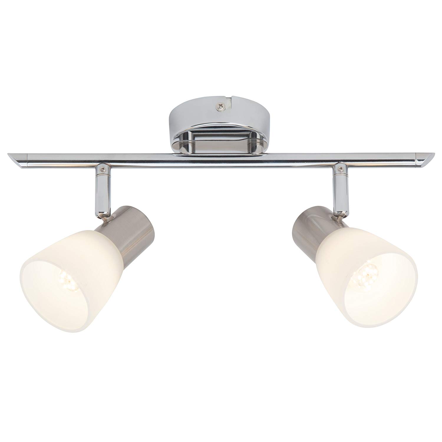 BRILLIANT lamp Janna LED spot Tube 2-Leaf Iron/Chrome/White, Iron, Chrome, White