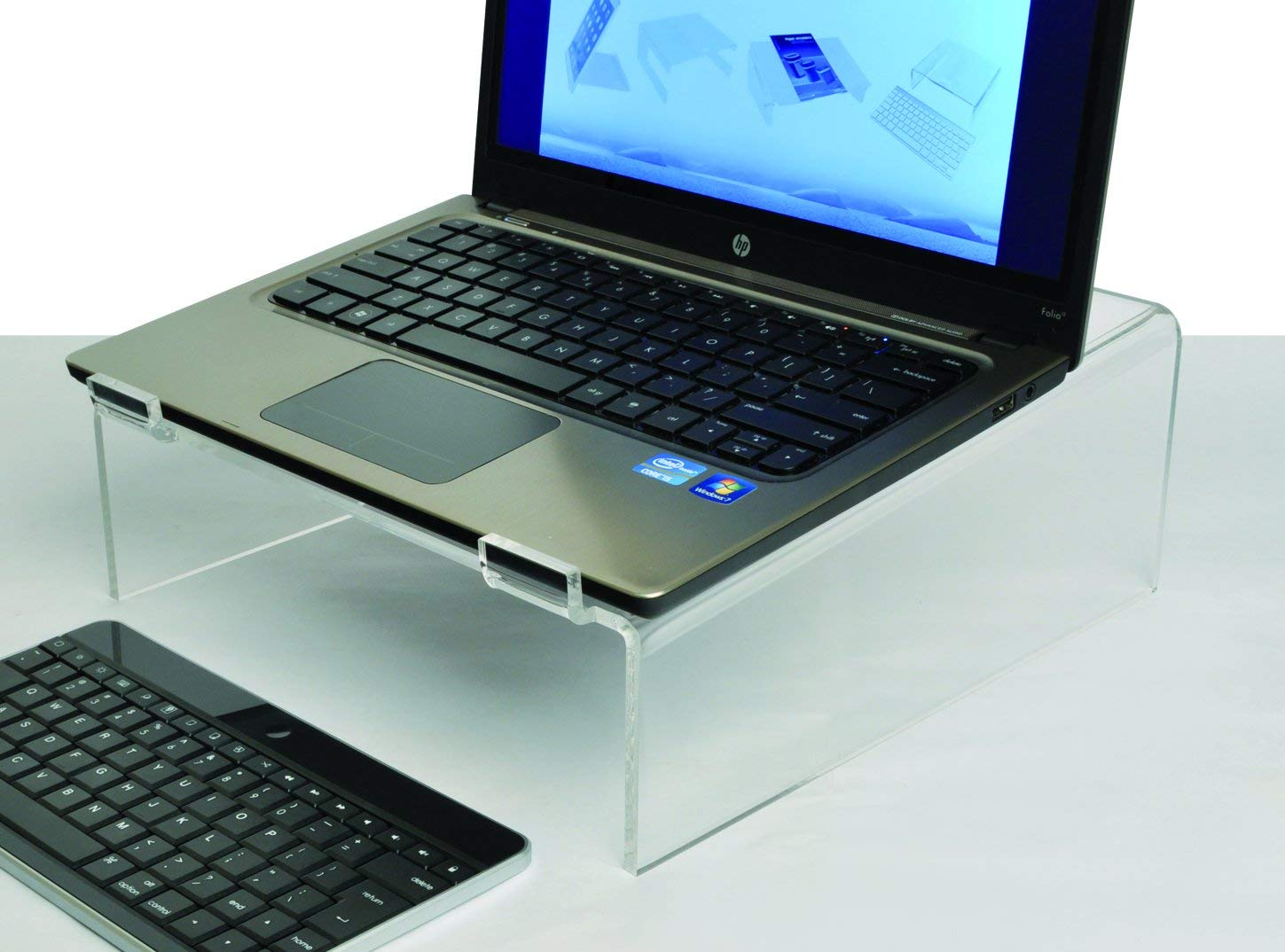 Desq 1508 Laptop Stand High Quality Elegant 12cm 6mm Transparent - Image 2