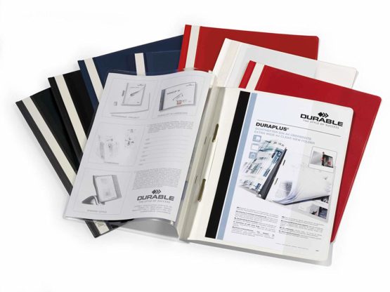 Durable Duraplus A4 Quotation PVC Folder with Clear Title Pocket - Assorted