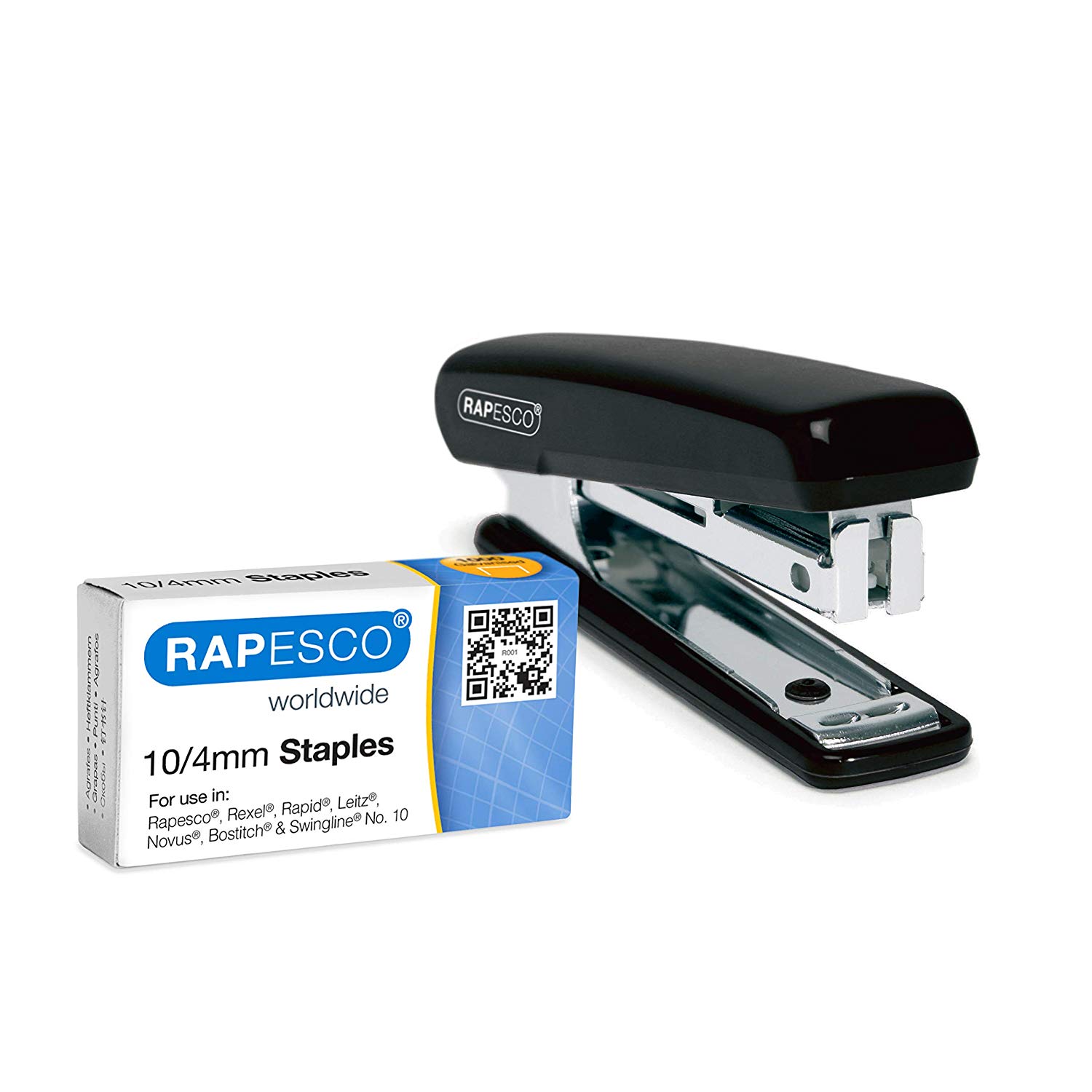 Rapesco PSE000AS Pocket Stapler with 1000 x 10/4 mm Staples, 12 Sheet Capacity, Random Assorted Colours, L - 93mm x W - 23mm