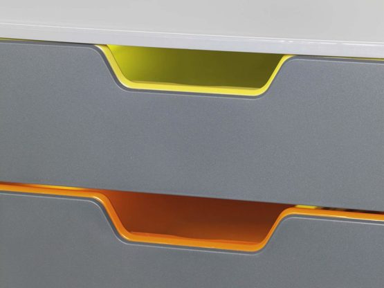 Durable VARICOLOR 4 Drawer Unit | Desktop Drawer Set with 4 Colour Coded Draws | Ideal for Storing Documents and Paper Work - Image 3