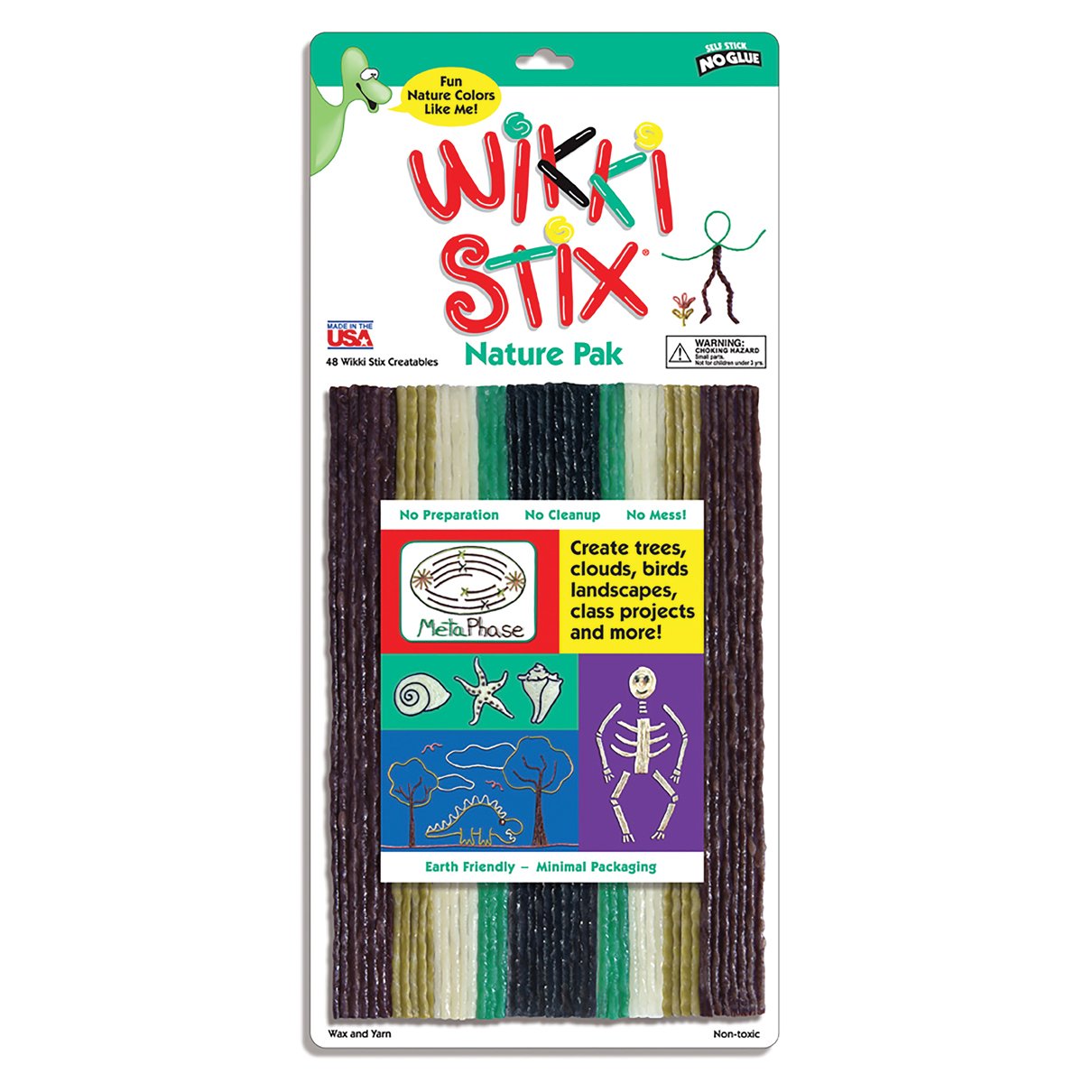 Wikki Stix Wood x 8-inch 4-Natural, Nature