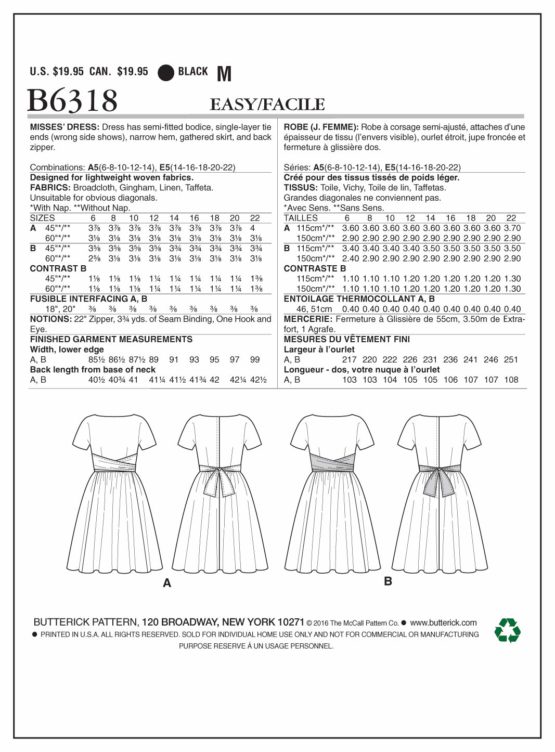 Butterick Pattern 6318 E5,Misses Dress,Sizes 14-22, (14-16-18-20-22) - Image 2