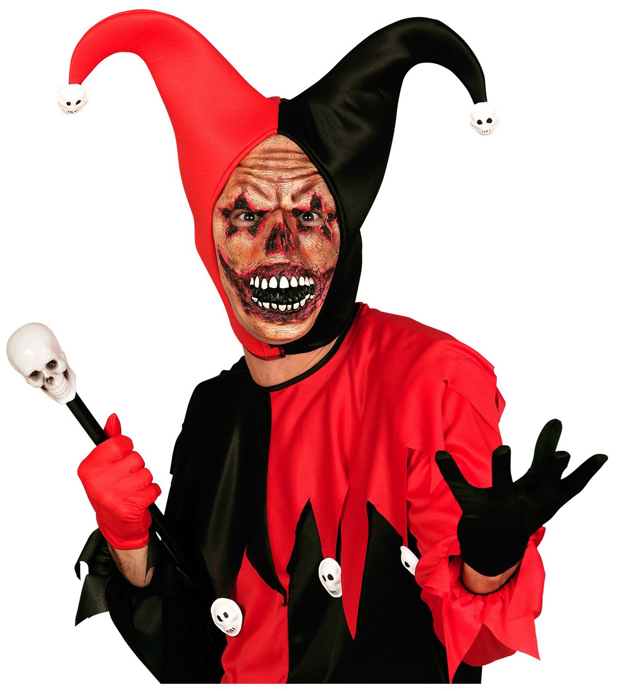 Widmann 00835 Half-Face Mask of Clown''Horror (in One Size), Multi-coloured - Image 4