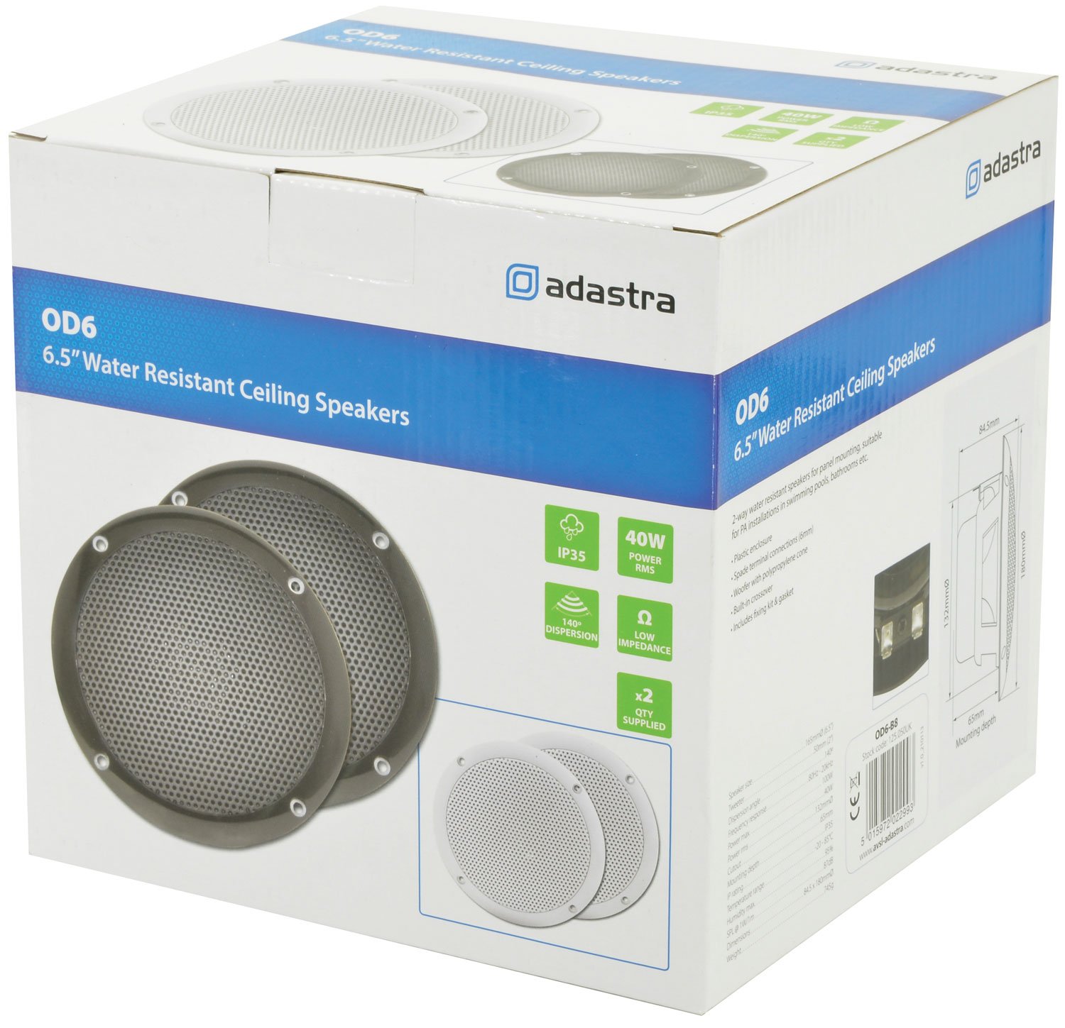 Water resistant 6.5" Speakers, Black, 100W | 8ohms | Black - Image 3