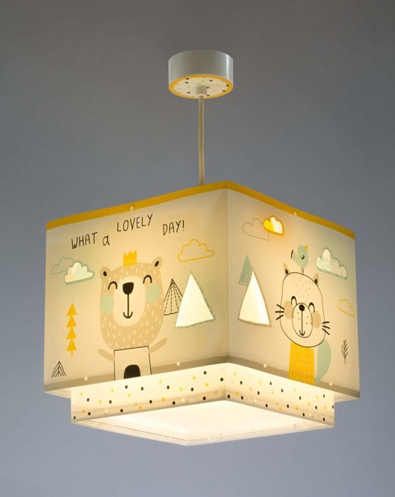 Dalber Children's Ceiling Light Hanging Hello Little Animals, Multi-Colour - Image 4