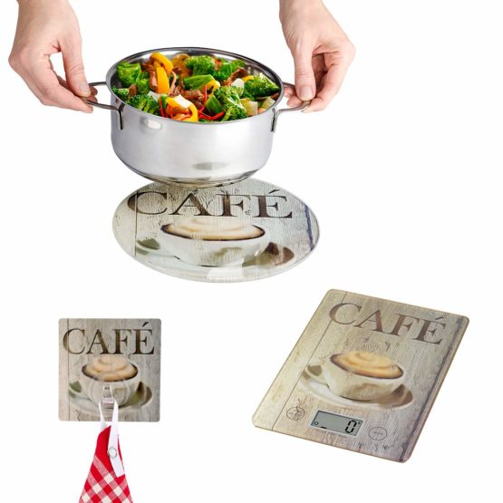 Wenko 53910100 Trivet Cross Coffee Glass Multi-Coloured 20.3 x 22.7 x 0.8 cm