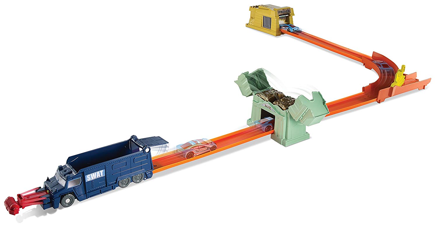 Hot Wheels DNR75 - Robberry Race Track Bank, Multi-Colour, Blue, Medium