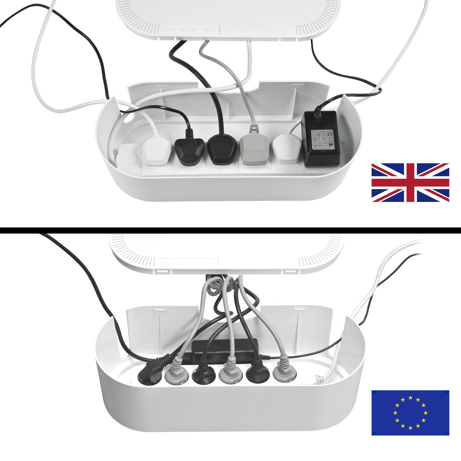 DLine Cable Tidy Box, Hide and Conceal Extension Blocks and Electrical