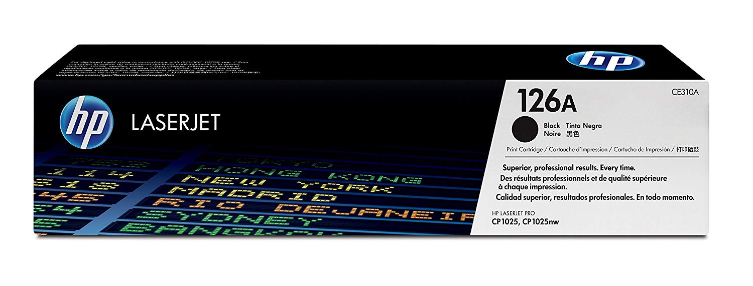 HP CE310A 126A Original LaserJet Toner Cartridge, Black, Single Pack, Standard