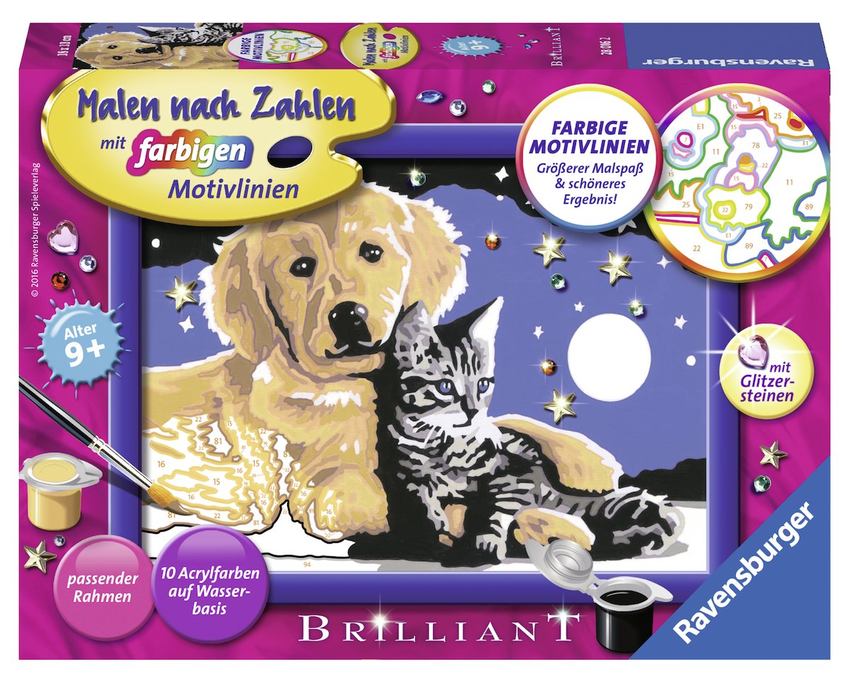 Ravensburger 280162 "Brilliant Sparkling Stars Painting By Numbers Set, White, Large