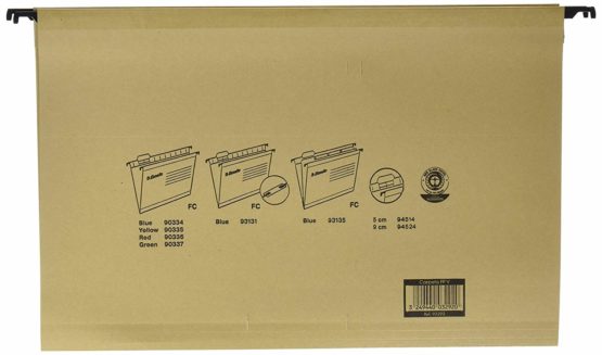 Esselte Classic – Pack of 50 Suspension File Reinforced with Transparent Plastic Visor – Natural - Image 2