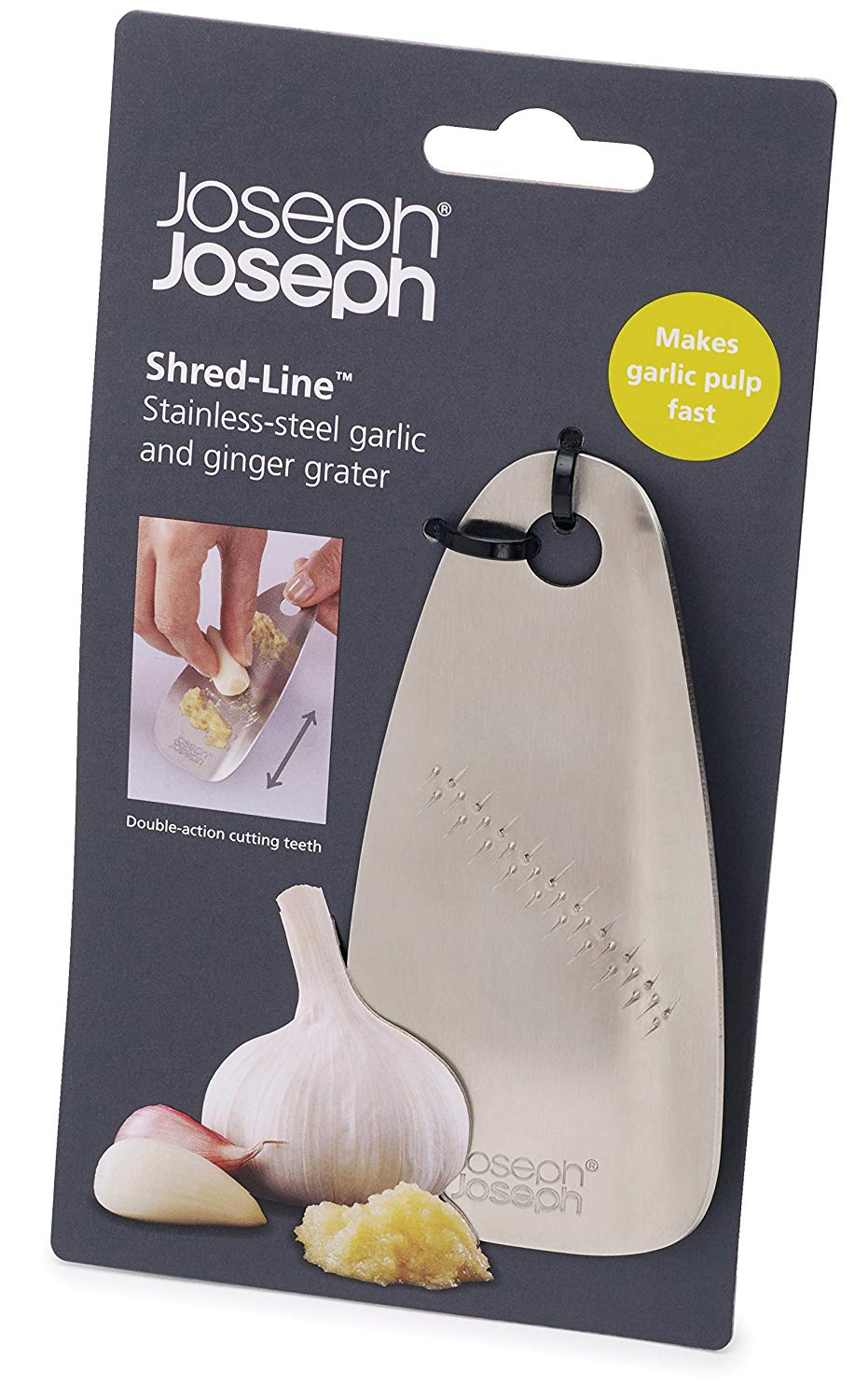 Joseph Joseph 20039 ShredLine Garlic and Ginger Grater, Stainless