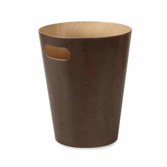 Woodrow 2 Gallon Modern Wooden Trash Can Wastebasket or Recycling Bin for Home or Office, Espresso