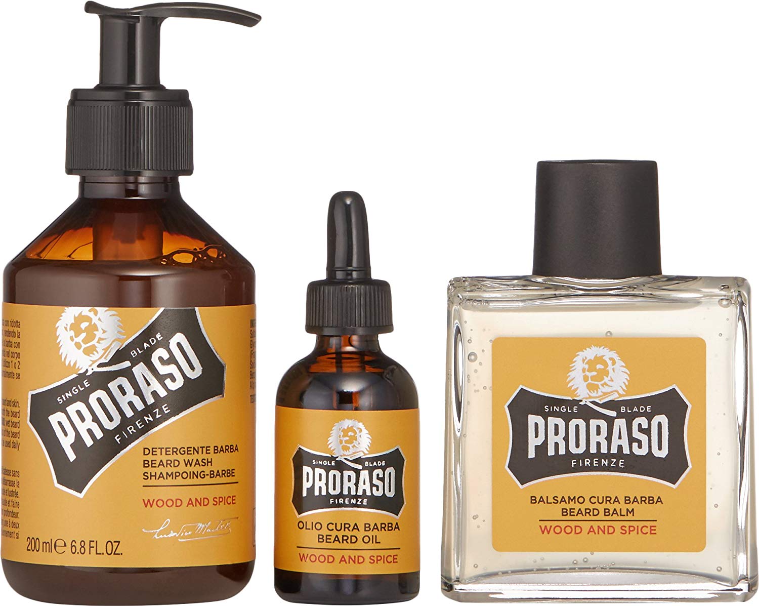 Proraso Wood and Spice Beard Care Kit for Men (Trio Pack), Gift Set including Beard Wash, Beard Oil and Beard Balm, Made in Italy - Image 4