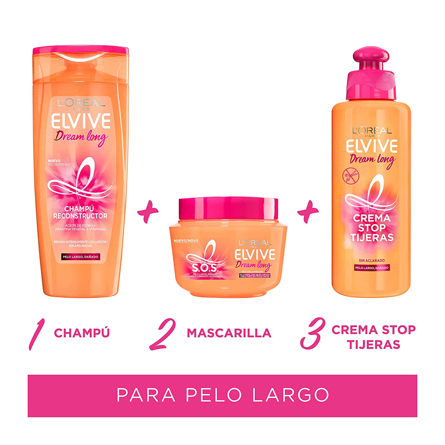 L'Oreal Loreal Paris Elvive Fream Long Reconstructing Shampoo For, 370 ml(Pack of 3), 370 ml (Pack of 3) - Image 3